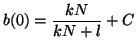 $\displaystyle b(0) = \frac{kN}{kN + l} + C$