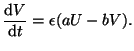 $\displaystyle \frac{\mathrm{d}V}{\mathrm{d}t} = \epsilon(aU - bV).$