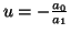 $ u = -\frac{a_0}{a_1}$