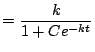 $\displaystyle = \frac{k}{1 + Ce^{-kt}}$