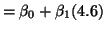 $\displaystyle = \beta_0 + \beta_1(4.6)$