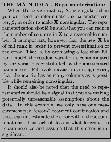 \framebox{\parbox{3in}{\setlength{\parindent}{11pt}\noindent{\bf
THE MAIN IDEA ...
...hat forces us to
reparameterize and assume that this error is insignificant.
}}